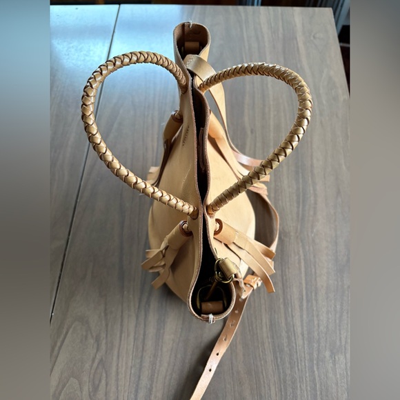 Madewell Tan Leather Tote Bag with Tassels - Picture 5 of 7